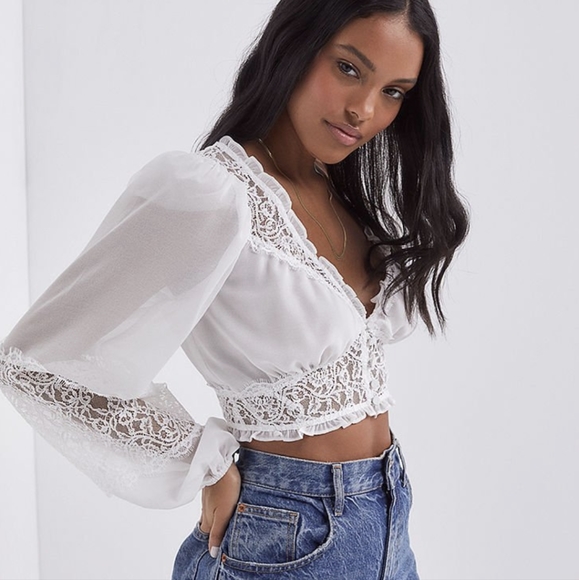 For Love And Lemons Tops - For Love and Lemons Flower Lace Blouse